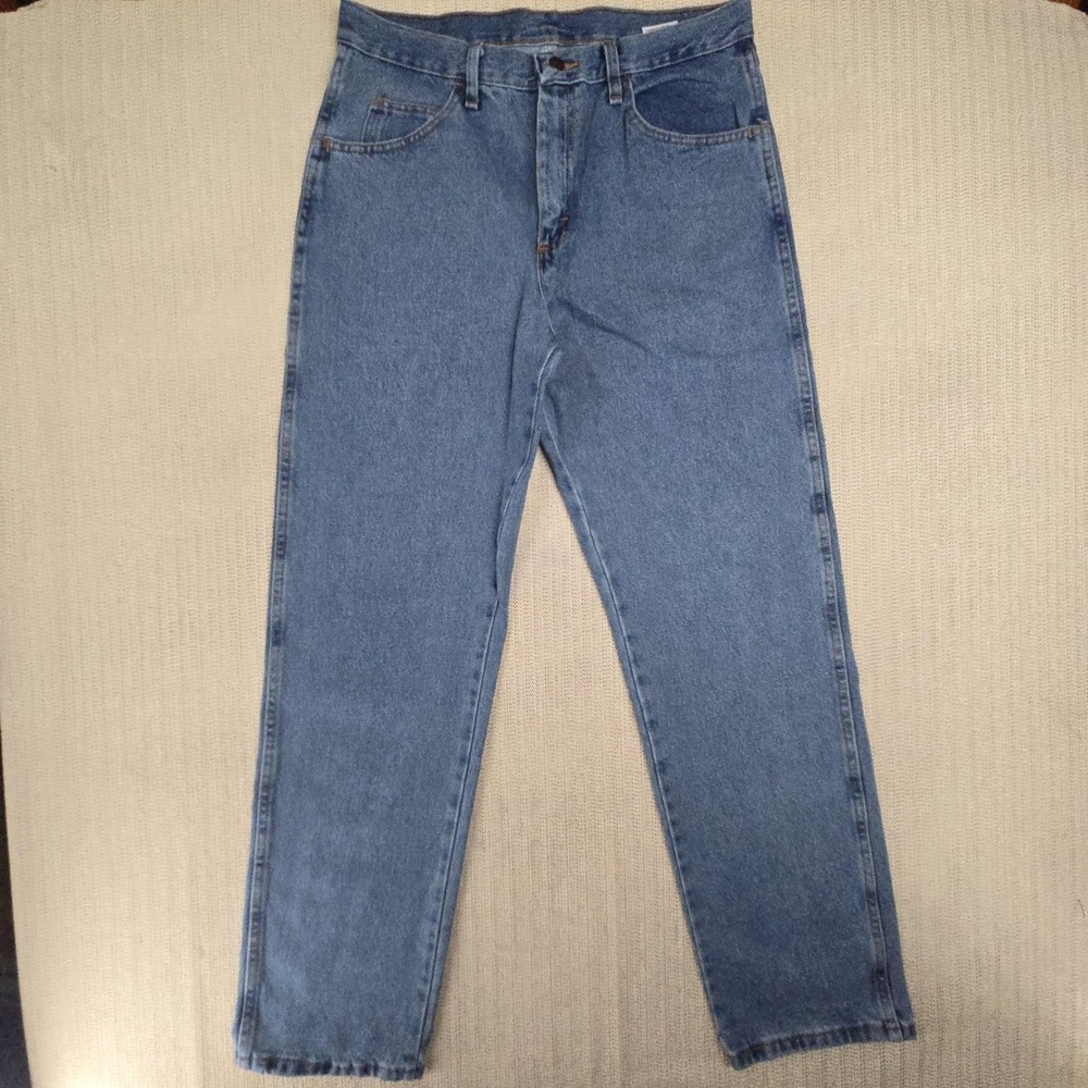 Rustler Classic Jeans Mens 33x32 Blue Relaxed Fit Straight Leg Denim Workwear
